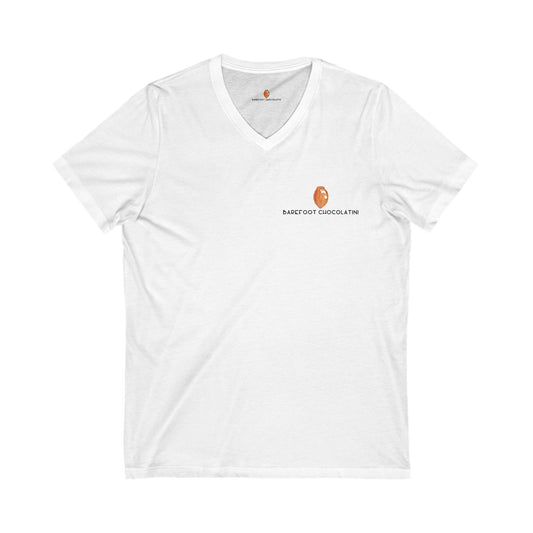 Barefoot Chocolatini Unisex V-Neck Tee – Perfect for Chocolate Lovers