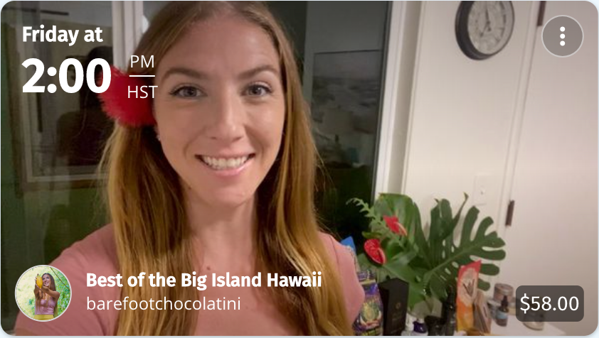 Shop the Best Chocolate, Coffee, Tea, Grown on The Big Island, Hawaii with cacao & chocolate expert and connoisseur Maddy Smith of Barefoot Chocolatini Hawaiian Chocolate Hawaii Cacao TalkShop.live Big Island Chocolate Festival Judge