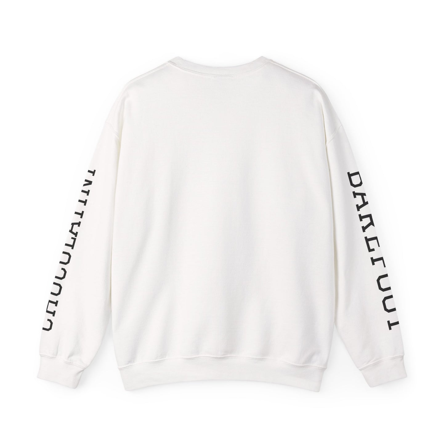Chocolate Crewneck Sweatshirt — 'CHOCOLATE' Arched Logo Pullover with Sleeve Text