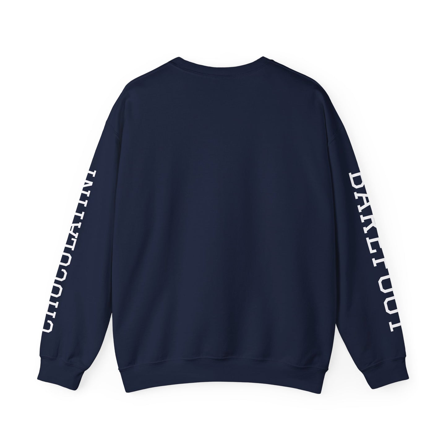 Chocolate Crewneck Sweatshirt — 'CHOCOLATE' Arched Logo Pullover with Sleeve Text