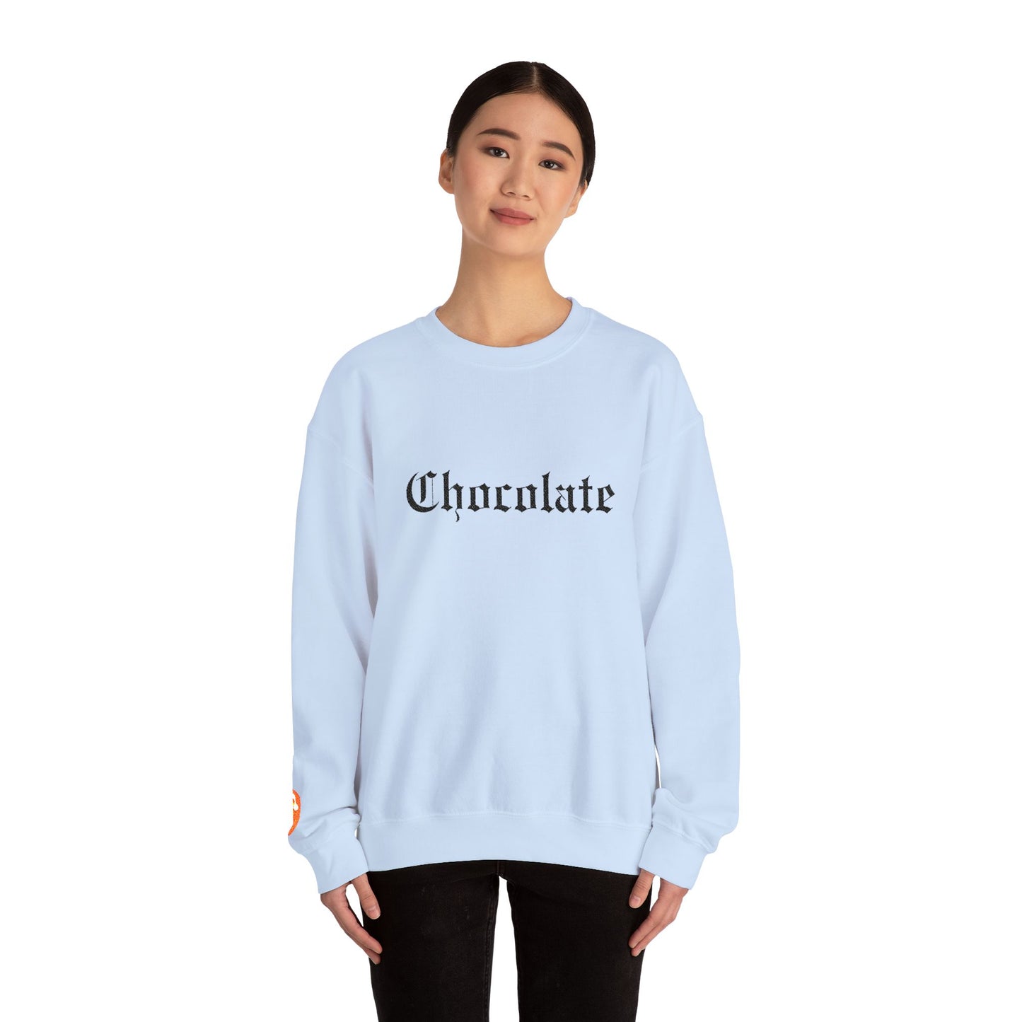 Chocolate Lovers Sweatshirt — Cozy Chocolate Old English Crewneck