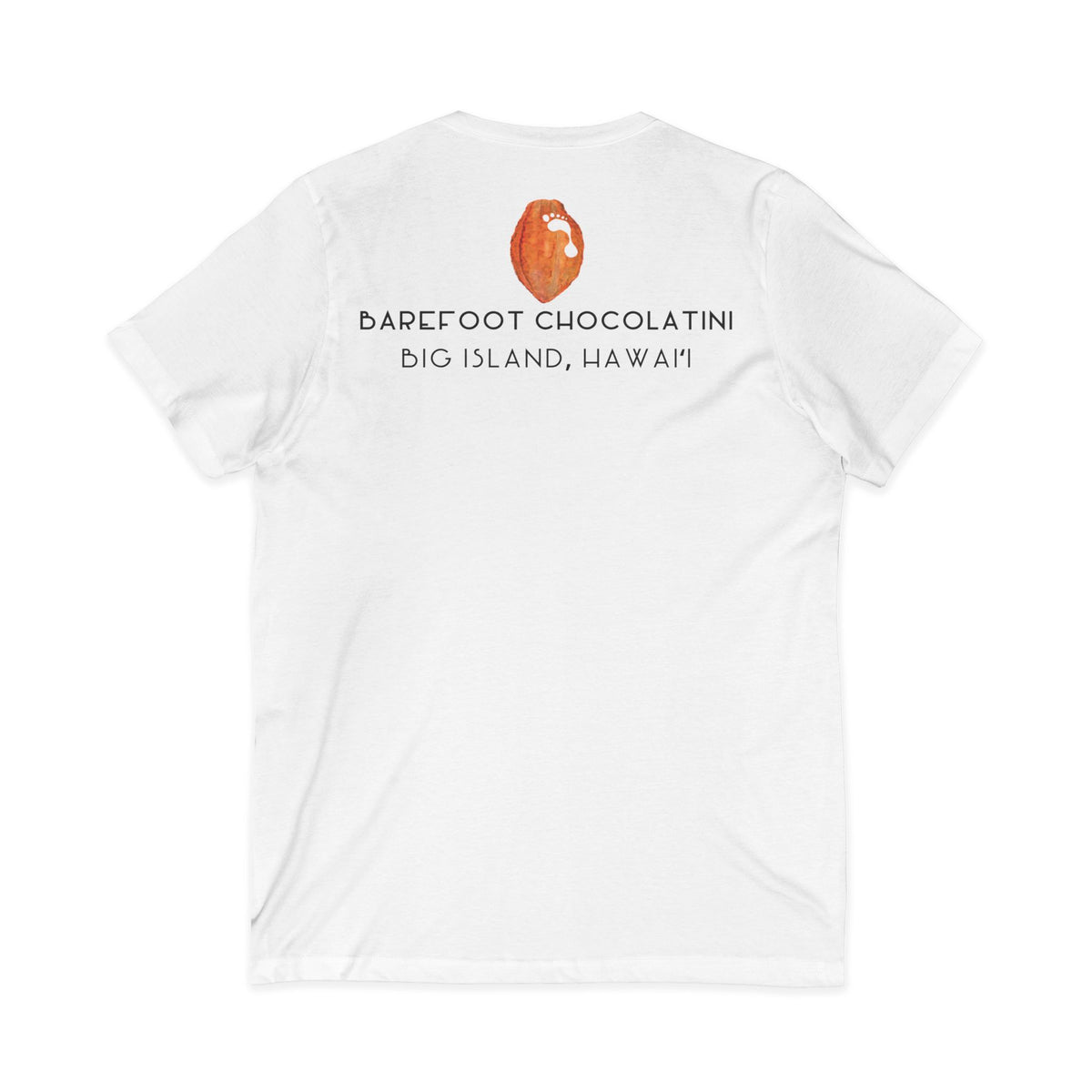 Barefoot Chocolatini Unisex V-Neck Tee – Perfect for Chocolate Lovers