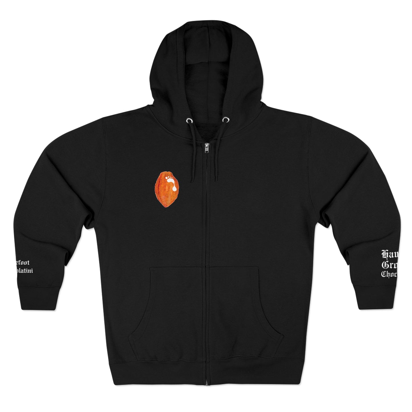 Chocolate Lovers Zip Hoodie — "Real Friends Share Real Chocolate" Black Zip-Up