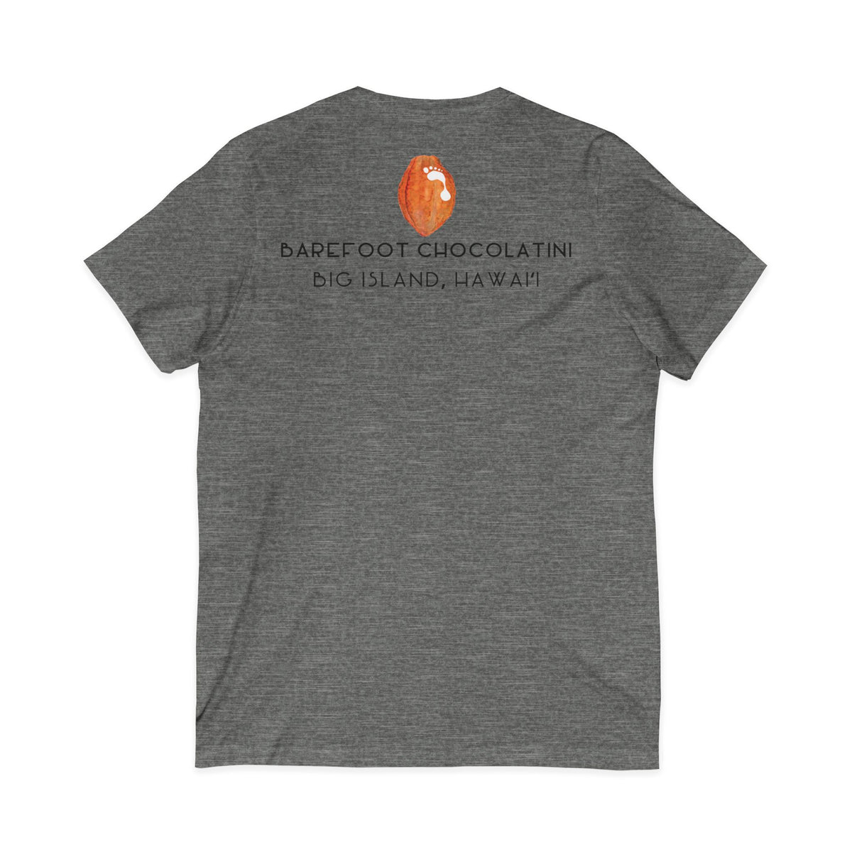 Barefoot Chocolatini Unisex V-Neck Tee – Perfect for Chocolate Lovers