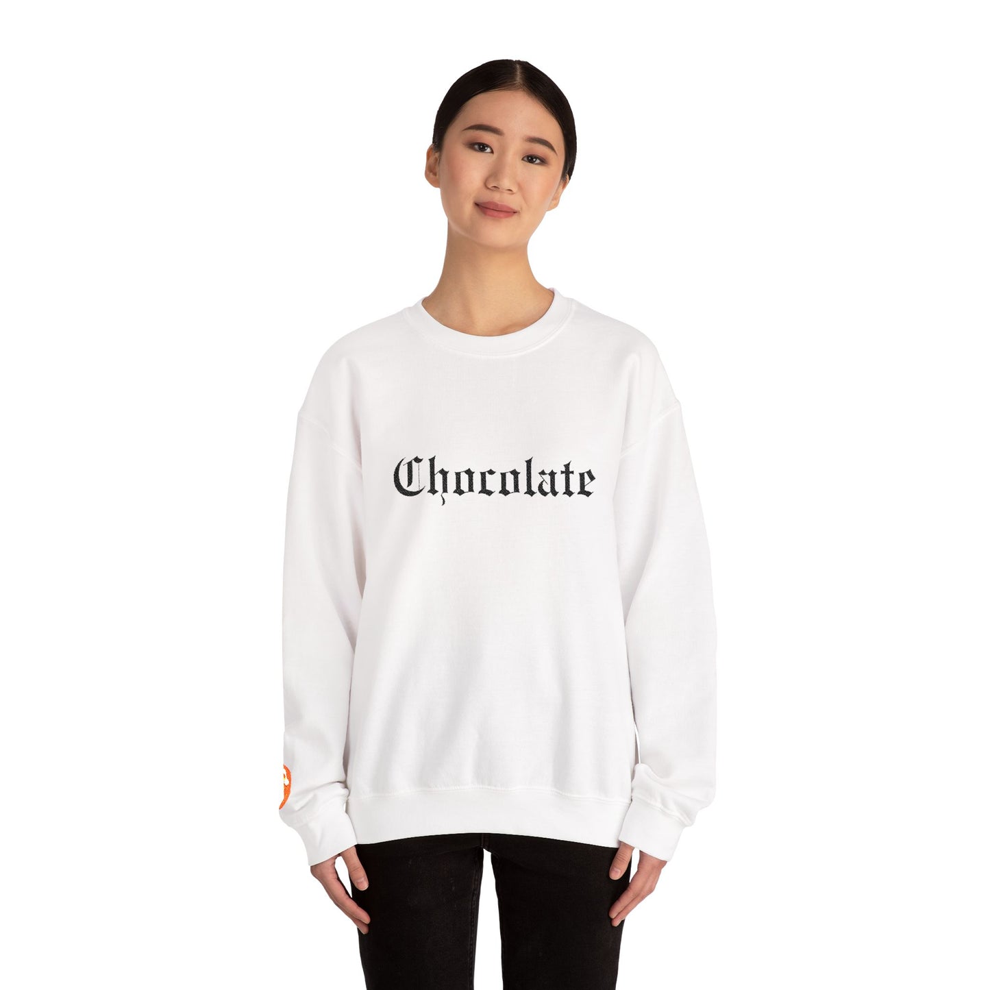 Chocolate Lovers Sweatshirt — Cozy Chocolate Old English Crewneck