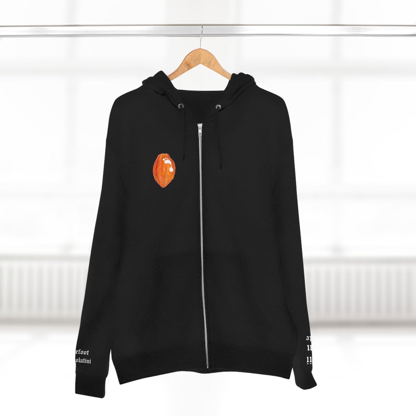 Chocolate Lovers Zip Hoodie — "Real Friends Share Real Chocolate" Black Zip-Up