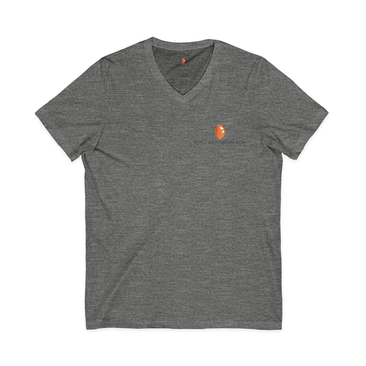 Barefoot Chocolatini Unisex V-Neck Tee – Perfect for Chocolate Lovers