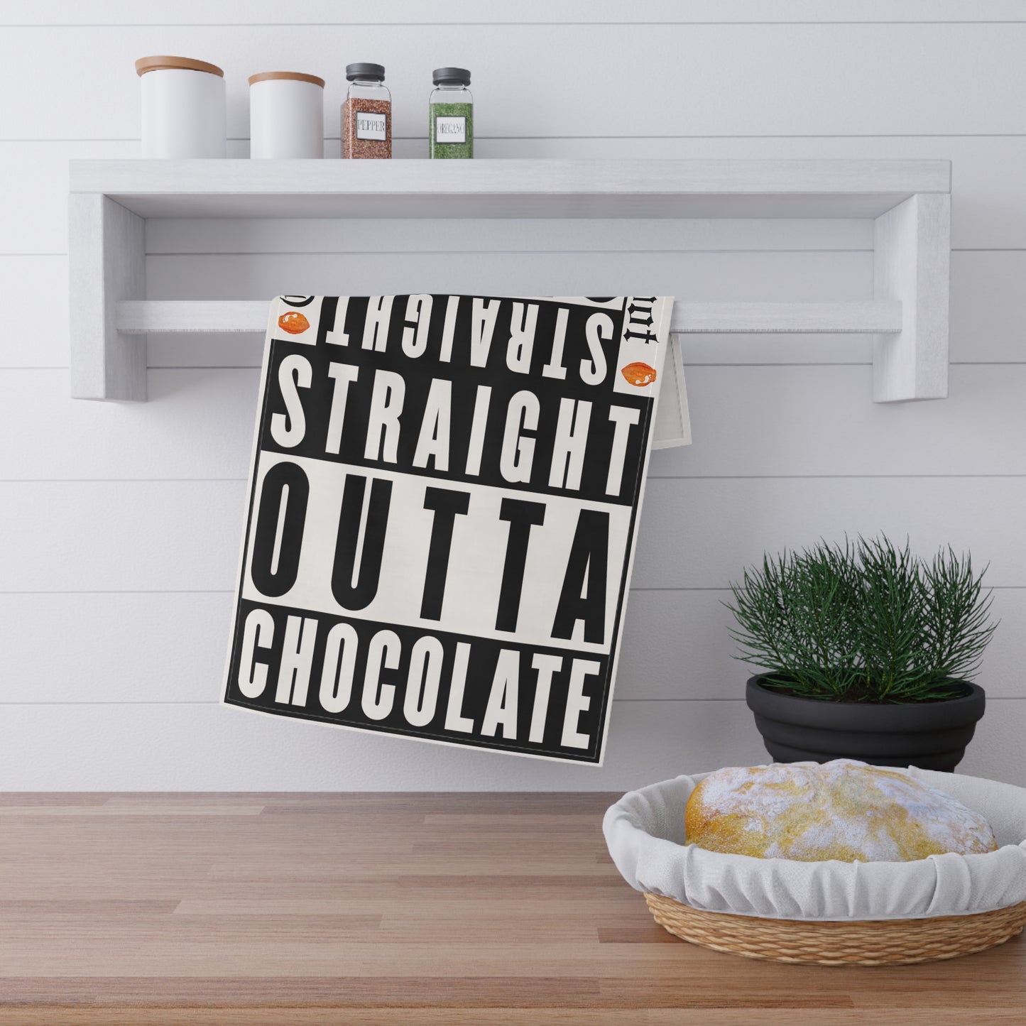 Tea Towel — "Straight Outta Chocolate" Cotton Kitchen Towel